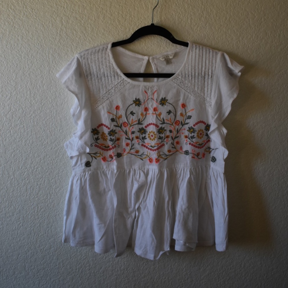 Lucky Brand Embroidered Tank Top